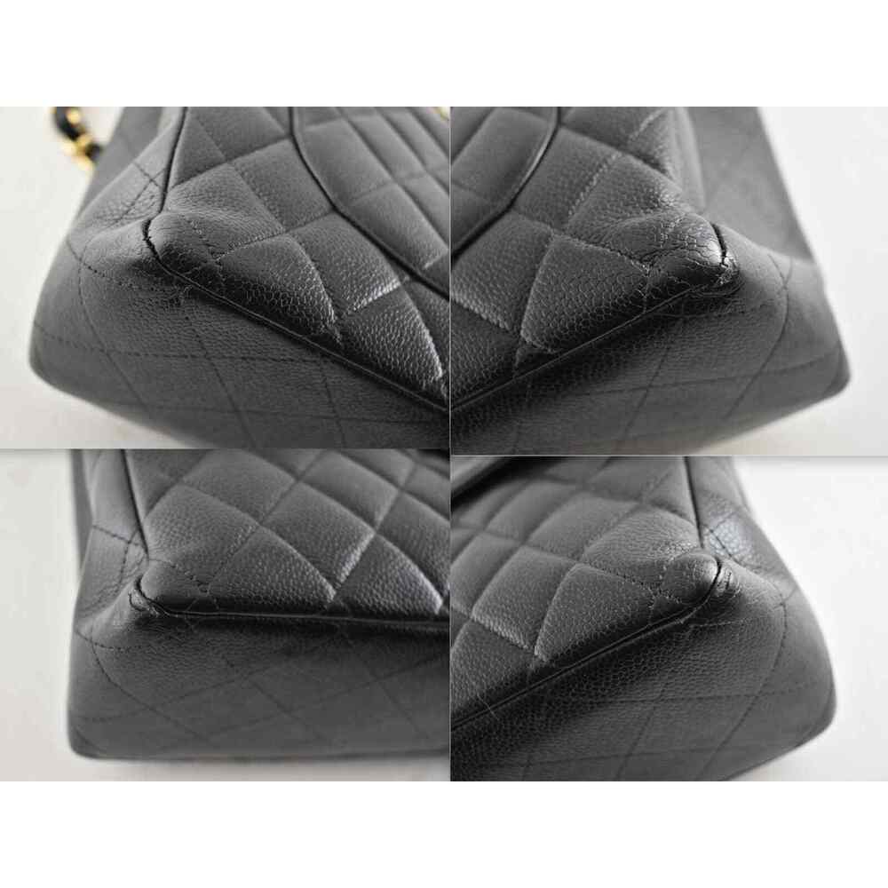 Chanel Vintage Black Caviar Gold 24K Jumbo Flap CC Logo Shoulder Crossbody Bag - Picture 12 of 12